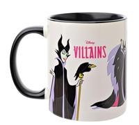 Widdop and Co. - Tasse Disney Maléfique - Tasse à thé noir/blanc, icônes et méchants en grès émaillé - Produit sous licence officielle Disney (325 ml).