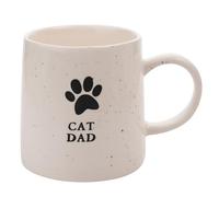 Widdop Best of Breed Tasse en céramique avec empreintes de pattes de chat - Blanc - Tasse à café, thé, boissons chaudes - Environ 350 ml - Cadeau pour papa, lui, anniversaire, fête des pères