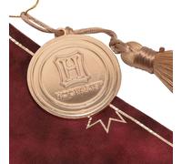 WIDDOP & CO - Banderole murale Harry Potter Gryffindor en tissu rouge avec bordure dorée, logo imprimé, pompons et porte-sceau Hogwarts, avec cordon de suspension