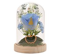 Widdop & Co - Décoration Florale Lumineuse Campana Cenicienta (Cendrillon) Disney Princesses - Base en Bois Rustique avec Éclairage Neon