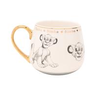 WIDDOP & CO - Mug Simba Le Roi Lion Disney avec illustrations et détails dorés - Tasse en porcelaine de Chine