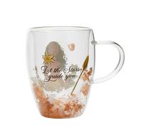 WIDDOP & CO Tasse en cristal transparent avec motifs de fleurs et papillons - Vaiana (Moana) Princeses Disney