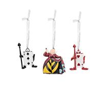 Widdop Disney Alice au pays des merveilles Reine des cœurs et des cartes scintillantes Décorations pour sapin de Noël à suspendre (lot de 3) dans une boîte cadeau