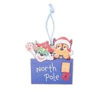 Widdop Pat' Patrouille Chase et Marshall Pôle Nord Sapin de Noël en bois à suspendre Décorations festives pour sapin de Noël