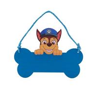 Widdop Plaque en bois à suspendre Paw Patrol Chase pour chambre d'enfant Bleu