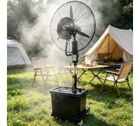 Widppsopt Ventilateur sur Pied Brumisateur Grand Format 42L - Version Améliorée Haute Vitesse, 3 Vitesses Réglables, Oscillation 90°, Hauteur 160-200cm - Pour Refroidissement Atelier, Patio, Serre