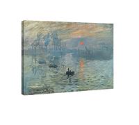 Wieco Art Impression sur toile Coucher de soleil de Claude Monet Reproduction de peinture à l'huile Paysage marin Décoration murale pour la décoration de la maison, Toile, 16x12inch (40x30cm)