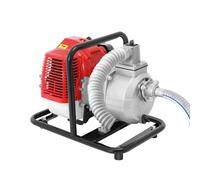 Wiefiche Pompe à eau à essence - 1,7 CV - 43 cm³ - 2 temps - Portable - Avec tuyau d'entrée de 2 m - Pompe à eau monocylindre - Pompe de jardin - Hauteur de refoulement : 30 m