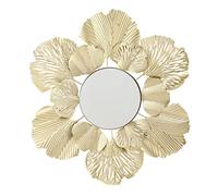 Wifehelper Miroirs Muraux Feuille de Ginkgo Entrée Feuille D'abricot Fleur Doré Tenture Murale Décoration Murale Miroir Décoratif Europe du Nord Lumière Miroir Mural Suspendu (Type B)