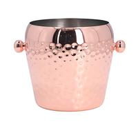Wifehelper Seau à Champagne Capacité du Seau à Champagne Rose en Acier Inoxydable Plaqué Cuivre pour Bar de Pub, Fournitures en Métal Brillant Seau à Glace Or Rose (Placage de cuivre)