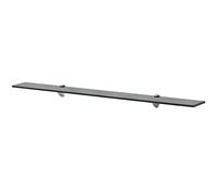WIFESE Étagère Murale en Verre Trempé 100x10 cm Épaisseur 8 mm Noir Tablette Salle de Bain Chambre à Coucher Salon Étagère de Douche pour Coton Porte-savons Autres Accessoires