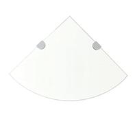 WIFESE Étagères d'angle 2 Pcs et Supports Chromés Verre Trempé Transparent 35x35 cm Épaisseur 8 mm Étagère de Coin Murale Salon Tablette Salle de Bain Cuisine pour Objets de Collection Ornements