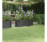 WIFESE JardinièRe Acier Enduit De Poudre 114x40x36 Cm Anthracite Jardiniere Exterieur Grande Taille Jardiniere Balcon Jardiniere sur Pieds Carré Potager Bacs à Fleurs Potager Bac A Fleur