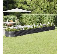 WIFESE Jardinière de Jardin Acier Enduit Poudre Anthracite 512x80x36cm Rectangulaire, Ovale Potager Exterieur Grande Taille Jardinière sur Pieds Balcon