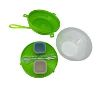 Wiffe Bol de préparation de cuisine avec couvercle, Green | Couvert à salade en forme de fruit, base transparente pour les repas quotidiens, service de table, transport du