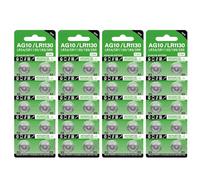 Wiffe Lot de 10/20/30/40 piles bouton LR1130 AG10 68 mAh 1,55 V haute capacité
