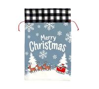 Wiffe Sac cadeau de Noël en tissu, pochette de rangement pour chocolat, sac de vacances, sac de vacances avec cordon de serrage pour emballage cadeau, sacs multi-usages en coton de Noël