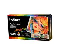 Wiffe Stylos à peinture gel acrylique à séchage rapide, 120 color set | Ensemble d ' art à pointe ronde de 1, 0 Mm pour journaux, lettrage, croquis, papier, bois, céramique