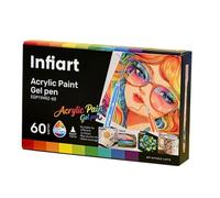 Wiffe Stylos à peinture gel acrylique à séchage rapide, 60 color set | Ensemble d ' art à pointe ronde de 1, 0 Mm pour journaux, lettrage, croquis, papier, bois, céramique