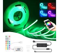 WIFI 5M COB RGB LED Strip Guirlande Lumineuse 576 LEDs/M 2880 LED 24V Dimmable Lumière LED Déformable avec Télécommande, Bande Guirlande Fonctionne avec Google Home Assistant/Alexa
