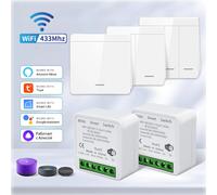 Wifi RF 433MHz commutateur intelligent Tuya vie intelligente commande vocale à distance avec Alexa Google Alice panneau mural sans fil commutateur Mini Module 2 Receiver 2 Switch