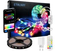 WiFi Ruban LED 5 Mètres, RGBIC TV Rétroéclairage LED Synchronisation Musique, Smart Bande LED avec APP et Télécommande, Travailler ensemble Alexa et Google Assistant,pour TV 65-85 Pouces et PC,Chambre