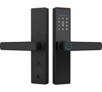 WiFi Smart Lock Keyless Entréest��r Ty App/empreinte digitale/mot de passe/carte/clé mécanique 5 méthodes de déverrouillage écran tactile-alliage d'aluminium pour 38-55 mm d'épaisseur B��ro Accueil ch