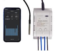 WiFi Temperature and Humidity Sensor,Switch Module Monitoring WiFi Controller Smart Home Remote Control 16A Via tuya Alexa Google Home Mesure de Puissance(TH16+DS18-B20)
