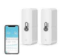 WiFi Thermomètre Hygromètre Intérieur, Mini Température et d'Humidité Intelligent pour Serre à Vin, Cave À Vin,Sous-sol,Surveillance Distance,Alerte Notification,Stockage Exportation des Données.2PCS