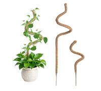 Wigearss 2 Pièces Tuteur Plante Grimpante en Coco sur Piquet 60cm et 120cm, Support de Plante Tuteur de Coco Pliable Poteau de Croissance de Plantes Grimpantes pour Jardin et Plantes Monstera
