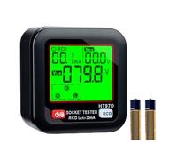 Wigearss Testeur de Prises, avec Test RCD et écran LCD, Affichage de Tension et de Fréquence, 6 Types de Diagnostic d'Erreur, Testeur Prise Electrique avec Plage de 30-260V / 45-65Hz