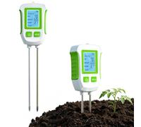 Wigearss Testeur de sol numérique 5 en 1, pH du sol, humidité, fertilité du sol, température et lumière du soleil