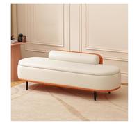 WIGSELBL Banc ottoman de rangement en bout de lit, banc de rangement en cuir rembourré avec sièges pour chambre à coucher, salon (crème, 120 cm)
