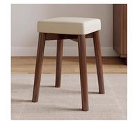 WIGSELBL Lot de 4 tabourets empilables en bois avec dessus carré, tabourets empilables pour salle de classe, salle à manger (crème)