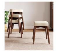 WIGSELBL Lot de 4 tabourets empilables en bois avec dessus carré - Tabourets empilables pour salle de classe, salle à manger