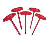 Wiha 33478 isolée hexagonale avec manche en T métrique avec ensemble de 4.0, 5.0, 6.0, 8.0 et 10,0 mm, 5 pièces