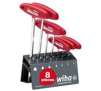 Jeu de tournevis à poignée en T dans un support d'atelier, 8 pièces, 2-8 mm, Wiha | 4010995009533