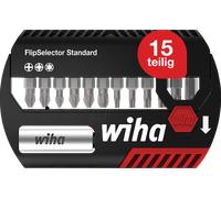 WIHA 39060 - Kit d'embouts FlipSelector 15 pièces, 25 mm, clip de ceinture