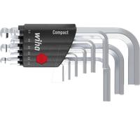 WIHA 40410 - Jeu de clés à six pans dans support Compact, tête sphérique à si