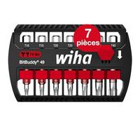 Wiha – Jeu d'embouts BitBuddy® TORX 49 mm – 7 pièces 1/4" (42115)