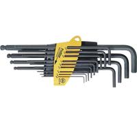 Wiha Wiha Jeu de clés mâles en étui ProStar Six pans à tête sphérique, 13 pcs, oxydé noir, exécution en pouces, sous blister (24851) Quantité:1