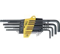 Wiha Wiha Jeu de clés mâles en étui ProStar Six pans à tête sphérique, 13 pcs, oxydé noir, exécution en pouces, sous blister (24851) Quantité:1
