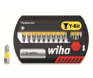 Wiha Bit Set FlipSelector 13 pces I Embout Y 25 mm Pozidriv 1/4" C6,3 I Porte-embout magnétique I Convient pour visseuses à impact et à chocs (41829)