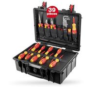 Wiha Caisse à outils isolés électricien basique pour apprenti 38 pièces VDE (45257) Outils essentiel pour professionnel et rangement d'outils complet
