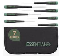 Wiha Coffret tournevis de précision Essential 7 pièces + boite | Mini kit de réparation pour lunettes, appareil photo, ordinateur portable (45896)