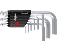 Wiha Set de clés mâles coudées 40410 – Tête sphérique à 6 pans – 9 pièces 1,5–10 mm