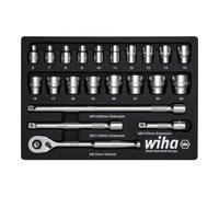 Wiha Jeu de clés à cliquet Wiha 3/8" 23 pièces avec insert en mousse (44708) Quantité:1