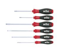 Jeu de 6 tournevis SoftFinish WIHA - Fente/Philips - 07152