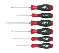 Wiha Jeu de tournevis 6pces fente 3,5/4,5/5,5/7/PH 1/2 lame 6 pans/emmanch. chrome ma Quantité:1
