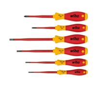 Jeu de 6 tournevis Softfinish Slimfix électricien WIHA Fente Phillips - 35389